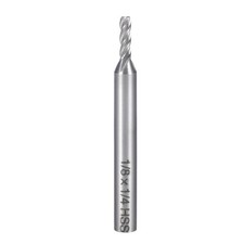 1/8" Cutting HSSAL Spiral Drill Bit Straight End Mill Cutter with 1/4" Shank