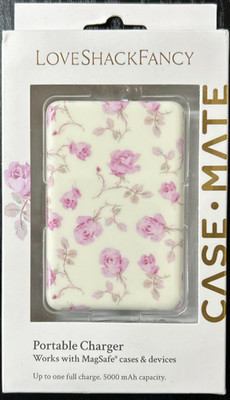 LoveShackFancy Case Mate Portable Charger Floral NEW   