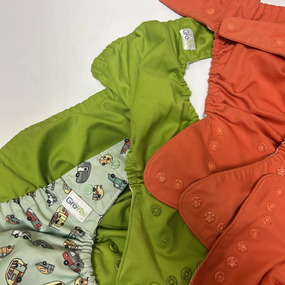 GroVia Reusable Hybrid Baby Cloth Diaper Snap Shell Lot Gender Neutral - Image 2 of 3