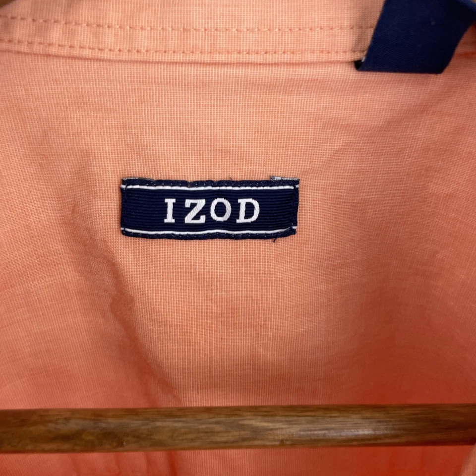 IZOD Shirt Mens XLT Tall XL Orange Long Sleeve Button Down 100% Cotton Classic - Image 3 of 4