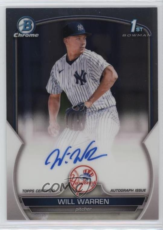 2023 Bowman Chrome Prospect Auto Will Warren #CPA-WW Auto 9m2