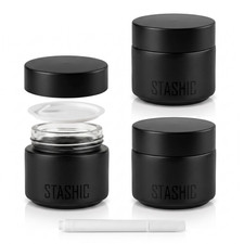 STASHIC 3� Glass Jar - 3� 100ml Airtight Smell Proof Jar - SH*