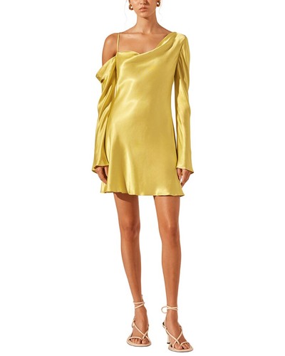 Shona Joy Sofia Asymmetrical Long Sleeve Mini Dress Women's