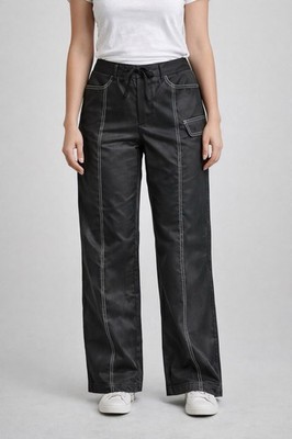 Seragolf Ladies SERAFINA ITAlY TROUSERS TECHNO Black Stretch Shinny Size 30 Pick