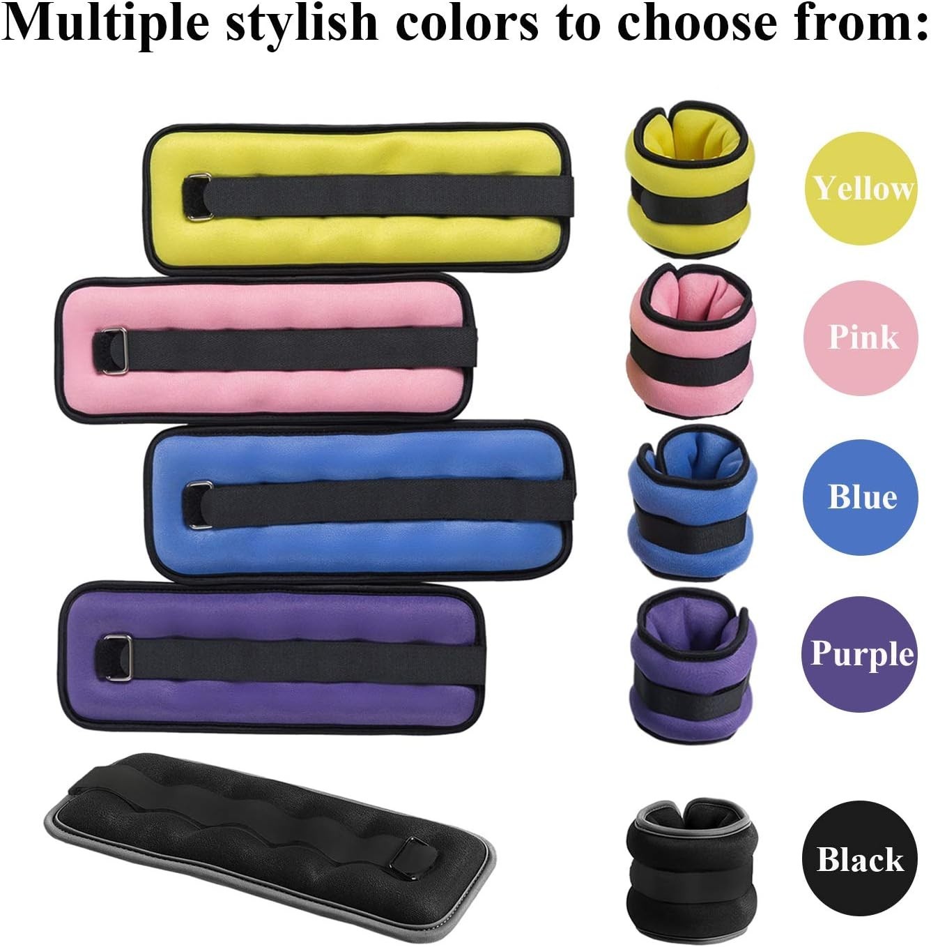 Adjustable Pink Ankle/Wrist Weights (1.1 lbs Pair) for Women & Kids Fitness