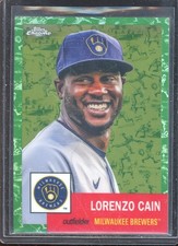 Lorenzo Cain 2022 Topps Chrome Platinum Toile White/Green Refractor #480 (87/99)