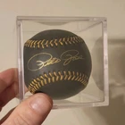 Pete Rose Signed Black Baseball Gold Signature Cincinnati Reds w/ Display Case