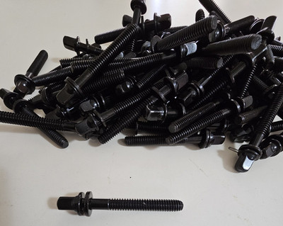 100 NEW Black Drum Tension Rods 42mm 1.5'' Part Tom Snare Build Repair Restore