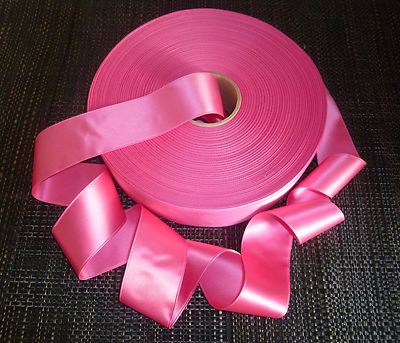 Bänder Satinband 40 mm breit Double Face Farbe Pink 100 m Rolle
