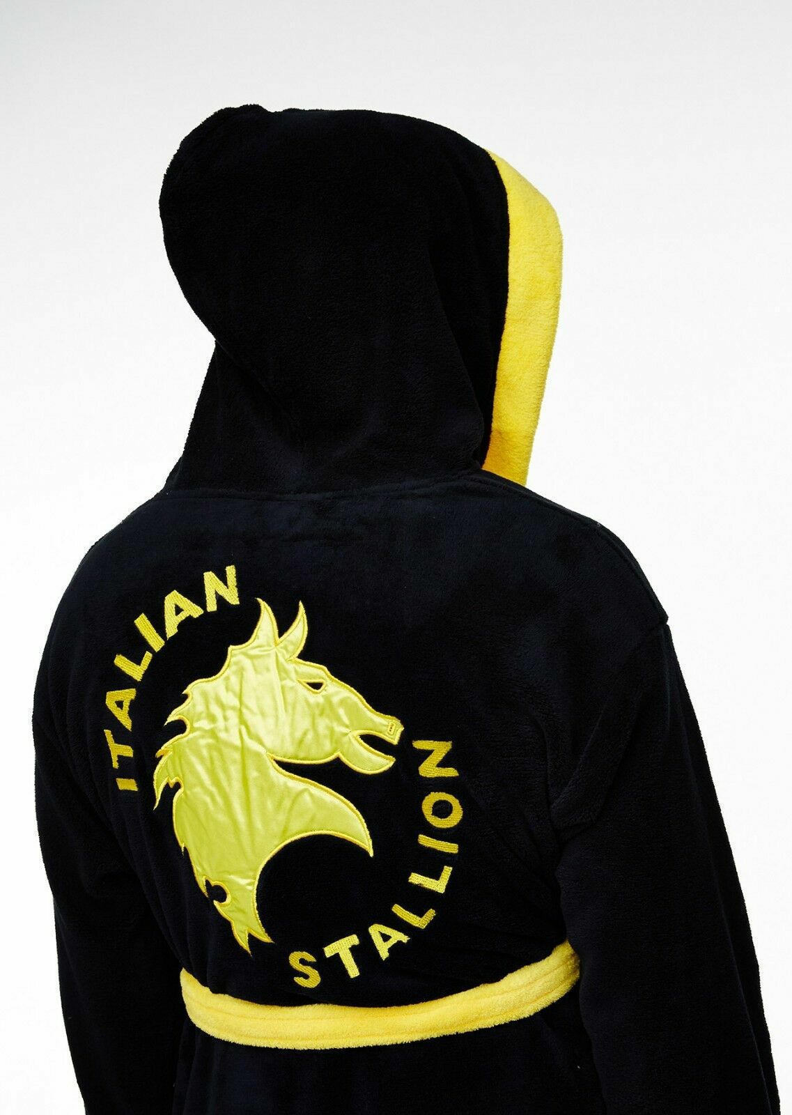 Rocky Dressing Gown, Boxer Fight Robe Mens Fleece Hooded, Pockets