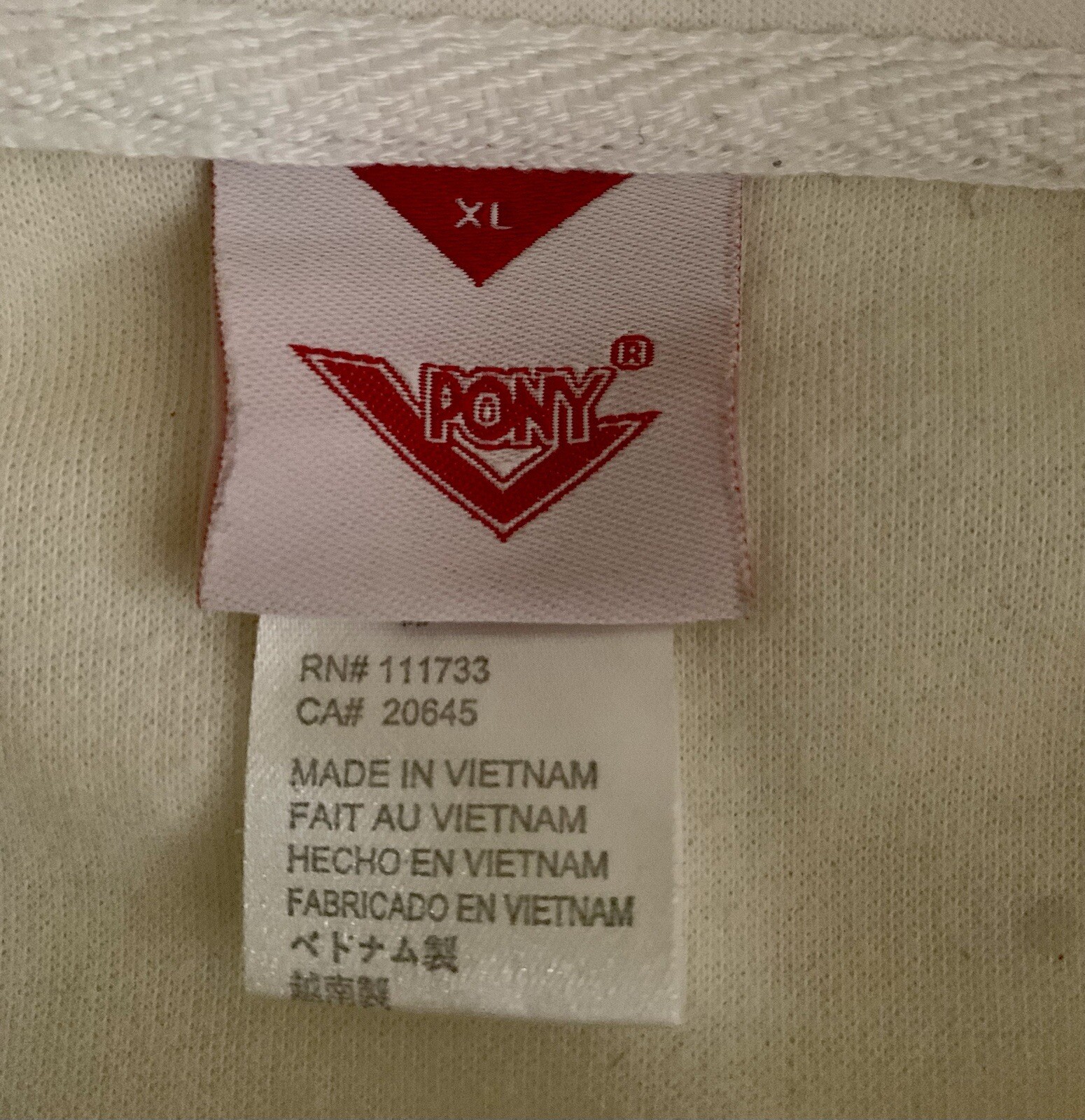 Giubbotto vintage PONY anni 90 track vest taglia XL bianco verde giacca senza maniche con zip