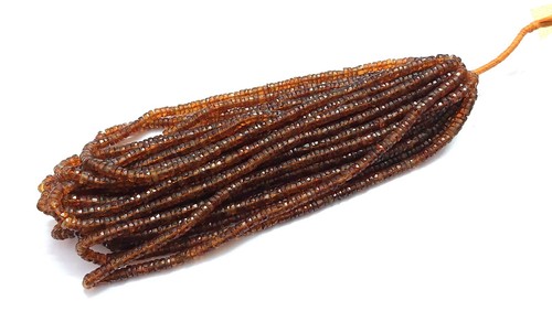 1 Strand Natural Hessonite Garnet Tyre Wheel Faceted 6-6.5mm Tyre Beads 14"inch - Picture 3 of 7