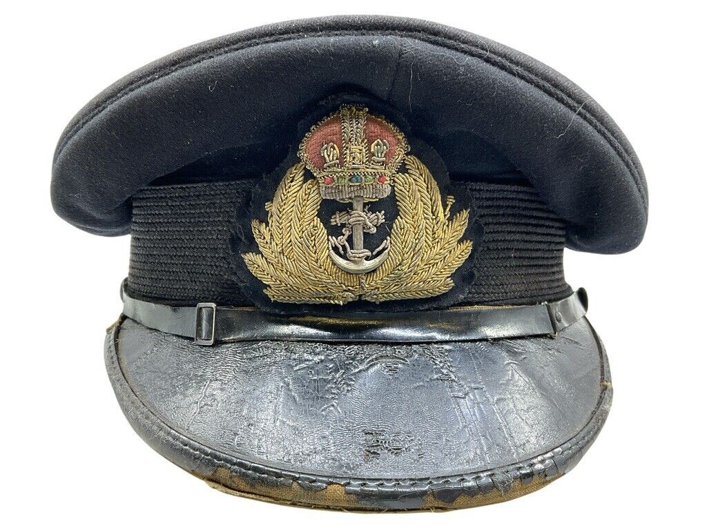 WW2 British Canadian Navy Officers Peak Cap Hat Size 7 1/8 | eBay