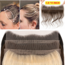 Frontal Hairpiece Forehead Hairline PU Lace Base Hair Toupee Big Cover-up Topper