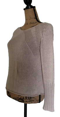TURNOVER Designer Sommer Pullover Grobstrick Cotton hellbeige Gr.M Top-Zustand