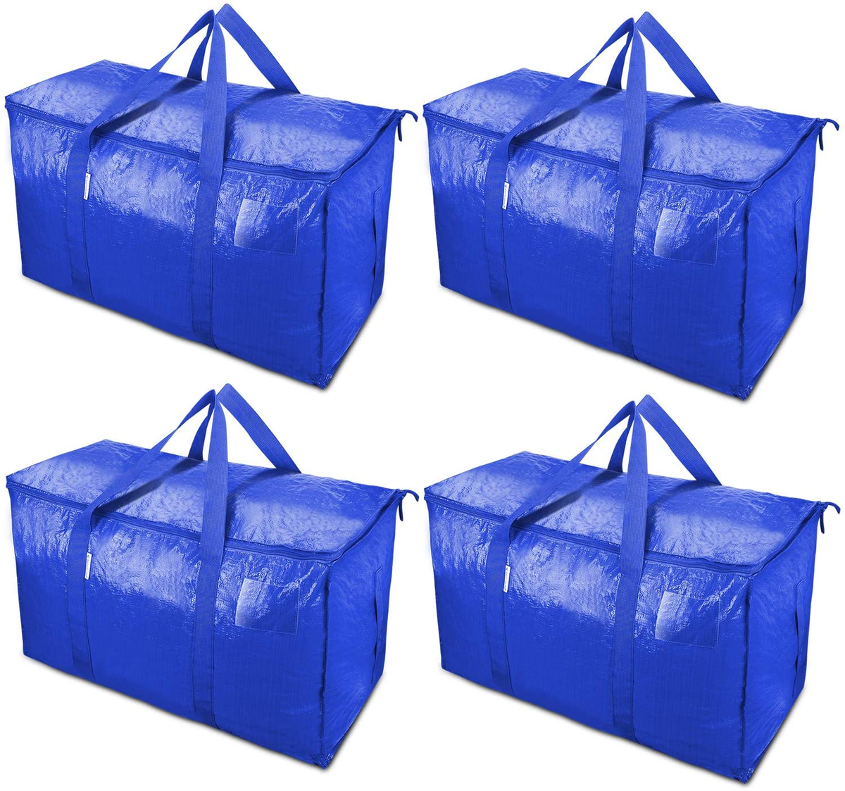 4 Pack Extra Large Moving Bags with Zippers Carrying Handles Heavy