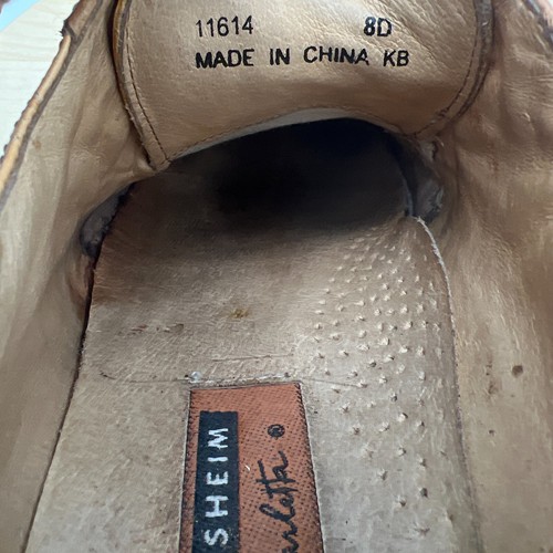 Florsheim Piel de Caimán Cuero Zapatos de Vestir Para Hombre 8 Coñac Derby Exótico - Imagen 9 de 12