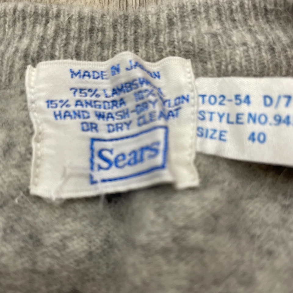 Suéter De Colección Sears Angora Mezcla Gris Cuello en V Para Mujer S/M Japón Foto 2 de 4
