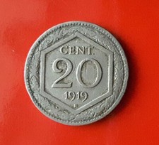20 CENTESIMI 1919 ERRORE - TRACCE EVIDENTI DEL VECCHIO CONIO [B659]