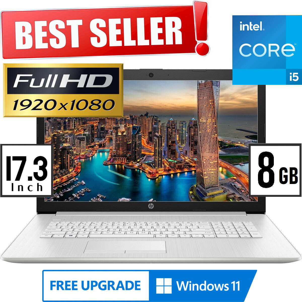 HP 17.3" Full-HD Laptop 11th Gen. Intel Core i5-1135G7 4.20GHz 8GB Ram 256GB SSD