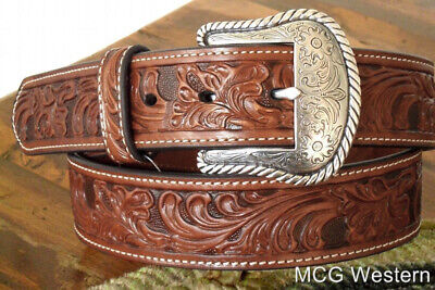 Nocona Western Mens Belt Leather Tooled Floral N2446008 | eBay Nocona Western Mens Belt Leather Tooled Floral N2446008 | eBay