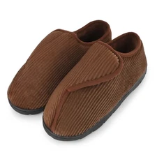 LARGERED Mens Diabetic Slippers Adjustable House Slipper Slip On House Shoes
