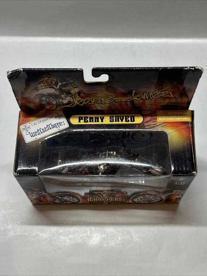 LOTE DE 2 MOTOCICLETAS JESSE JAMES PENNY GUARDADAS FUNDIDAS A PRESIÓN ESCALA 1:18 NUEVAS Foto 3 de 4