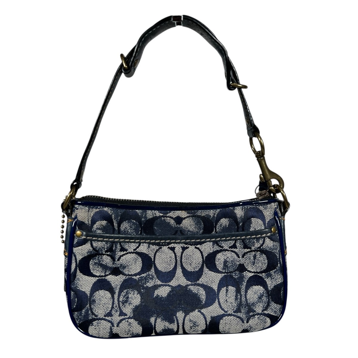 Vintage Coach Signature Mini Sufflette Denim Shoulder Blue