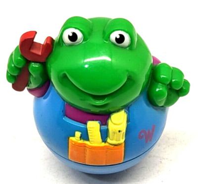 2003  2 1/2''  Weebles Wobble Frog w/ Wrench Roly Poly Playskool (Z27C)