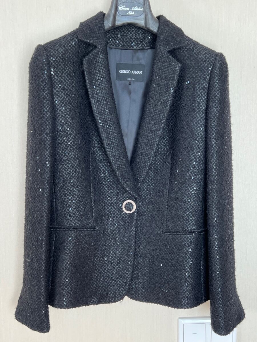 ジャケット GIORGIO ARMANI JACQUARD JACKET WITH SEQUINS giorgio armani black evening sequin jacket 42 | eBay