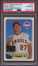 2018 Topps Heritage 275 Mike Trout 100th Anniversary PSA 10 Gem Mint 25 Made