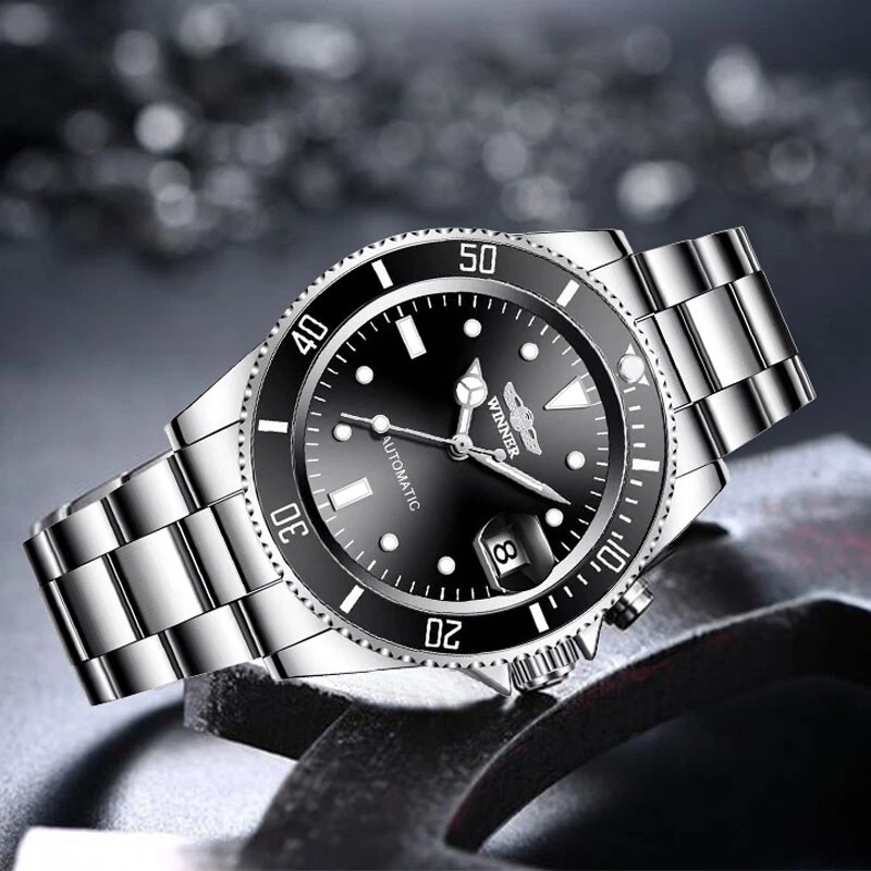 Luxury Mens Automatic Self-wind Mechanical Date Watch Stainless Steel Wristwatch - image 4 of 4
