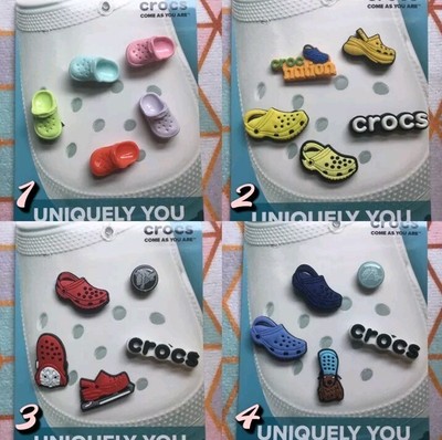Crocs Handmade jibbitz 5pc croc addict croslite guy clog Logo shoe charms Set 1