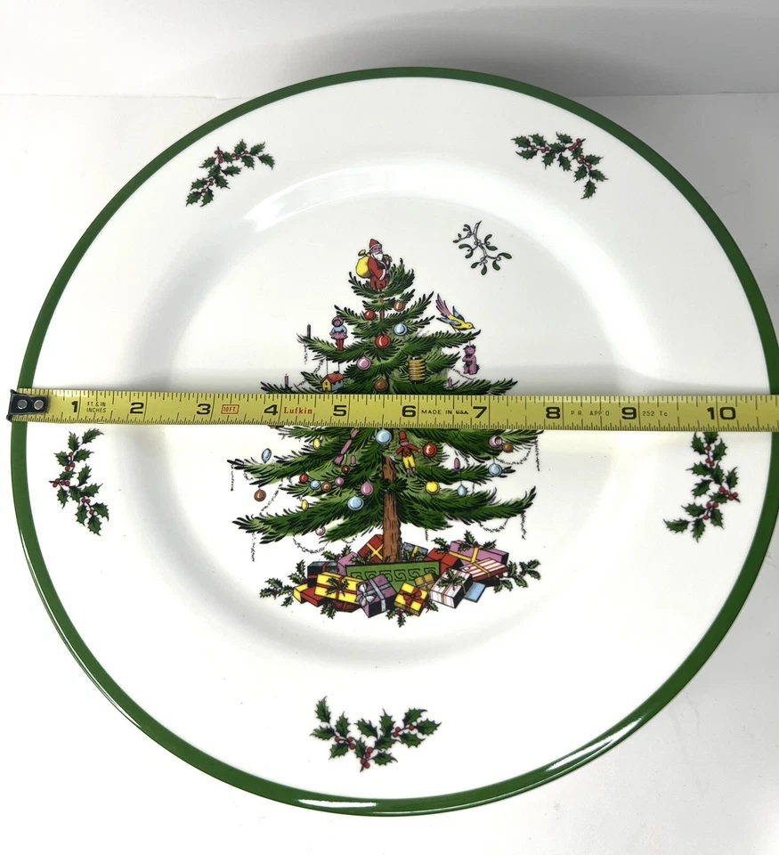 Spode Árbol de Navidad Melamina 11 en Plato de Cena Juego de 4 Nuevos sin Embalaje Foto 2 de 3