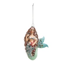 Demdaco Glass Mermaid Ornaments Enchanted Fantasy Christmas Nautical, Lot C