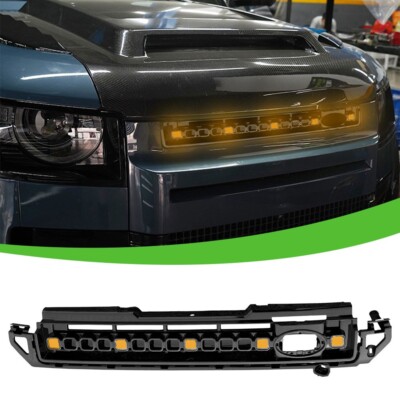 for Defender 130 2020-2025 Front Radiator Mesh Grille Grill W/ LED Yellow Light