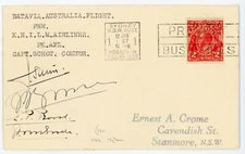 P30/05/RC E702 AUSTRALIAN FIRST FLIGHT COVER 1937 SIGNED BY PILOTS 12 FLOWN
