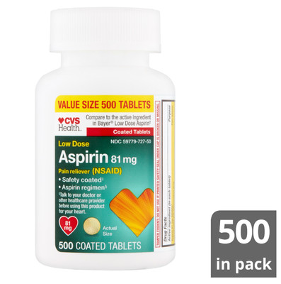 Cvs Health Low Dose Aspirin Enteric Coated Tablets 81 Mg 500 Ct 5573216161117 Ebay