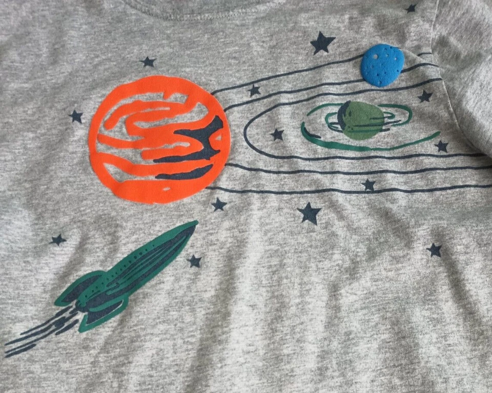 Camiseta Hanna Andersson Niños Espacio Exterior Galaxia Gris Manga Corta Talla 12 Foto 2 de 4