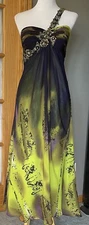Womens Prom Formal Dress M Embellished 1-Shoulder Prom  Whimsigoth Fairy Pageant