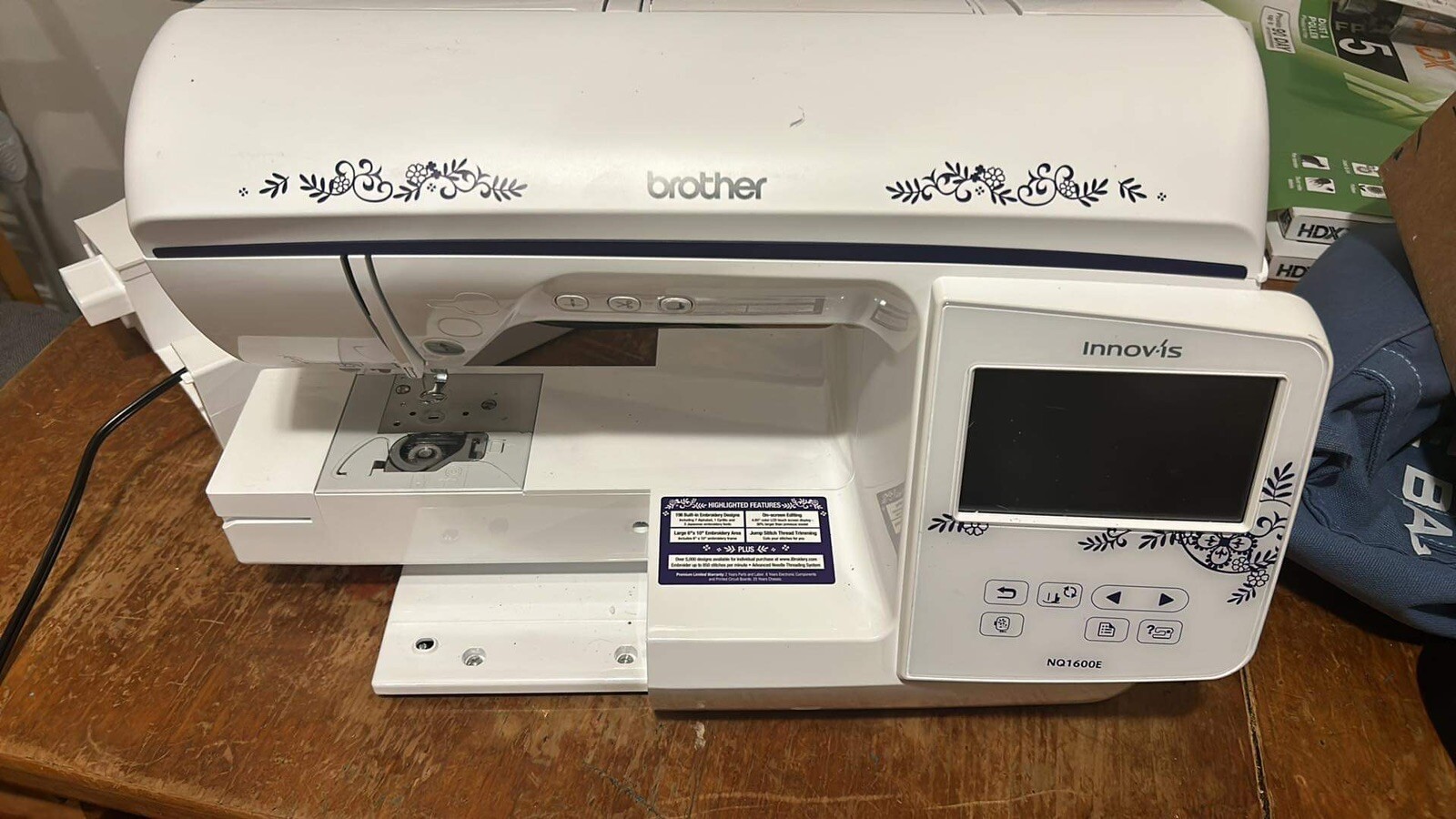 Brother Innovis NQ1600E Embroidery Machine 12502648499 eBay
