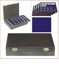 LINDNER-2494-3M-CARUS-4-Holzm&uuml;nzkassette-4-Tableaus-blau-f&uuml;r-80-M&uuml;nzr&auml;hmchen