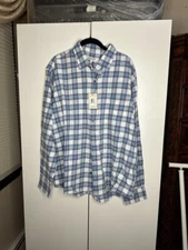 Peter Millar Crown Mens XL Oakhurst Button Up Shirt Blue MF23W63LUF NWT $160