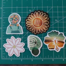 Flowers 5x Craft Stickers Flower Pretty Cute NEW D