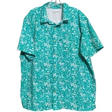 Columbia PFG Mens XL Fishing Print Short Sleeves Super Slack Tide Camp Shirt