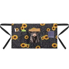 Waist Apron, Waist Server Aprons with 3 Pockets Reusable Waterproof Half Apro...