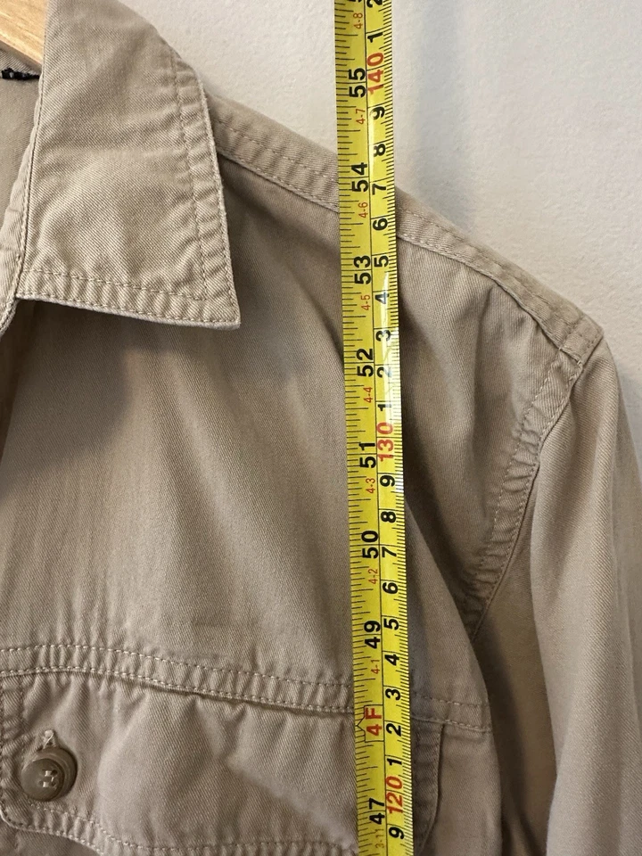 Liz Claiborne Retro Vintage Tan Cotton Button Up Jumpsuit - Image 4 of 4