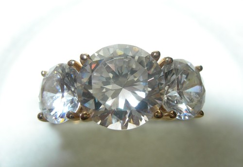 2.5 Ct Princess 14K Yellow Gold 3-Stone CZ Diamond Engagement Wedding Ring 6.75 - Afbeelding 12 van 18