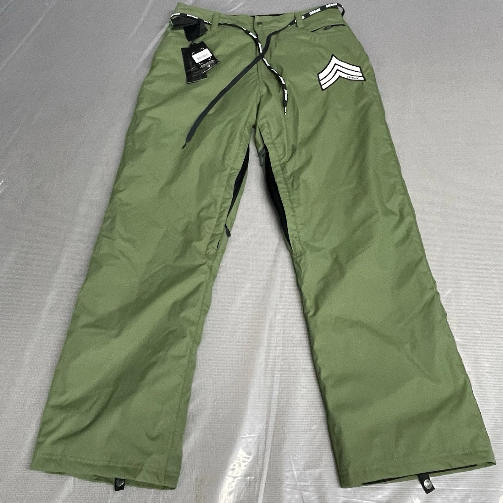 Grenade Snowboard Ski Pants Mens Sz L Winter Snow Army Green Outdoors W34 L34.