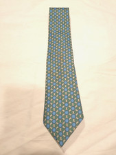 Hermes Paris Krawatte Blau Gelb Top NP 240